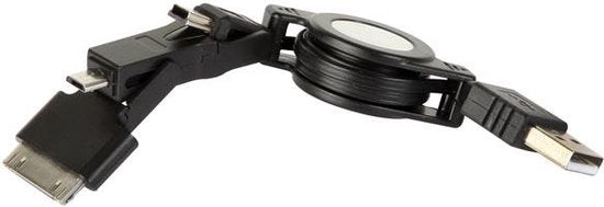 Usb Naar Mini Usb + Micro Usb + Ipad/Ipod - Zelfoprollend
