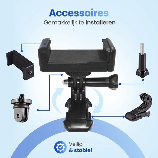 Garpex® Universele Chest strap Borstharnas – Chest mount geschikt voor diverse Action Camera's en Smartphones - Zwart