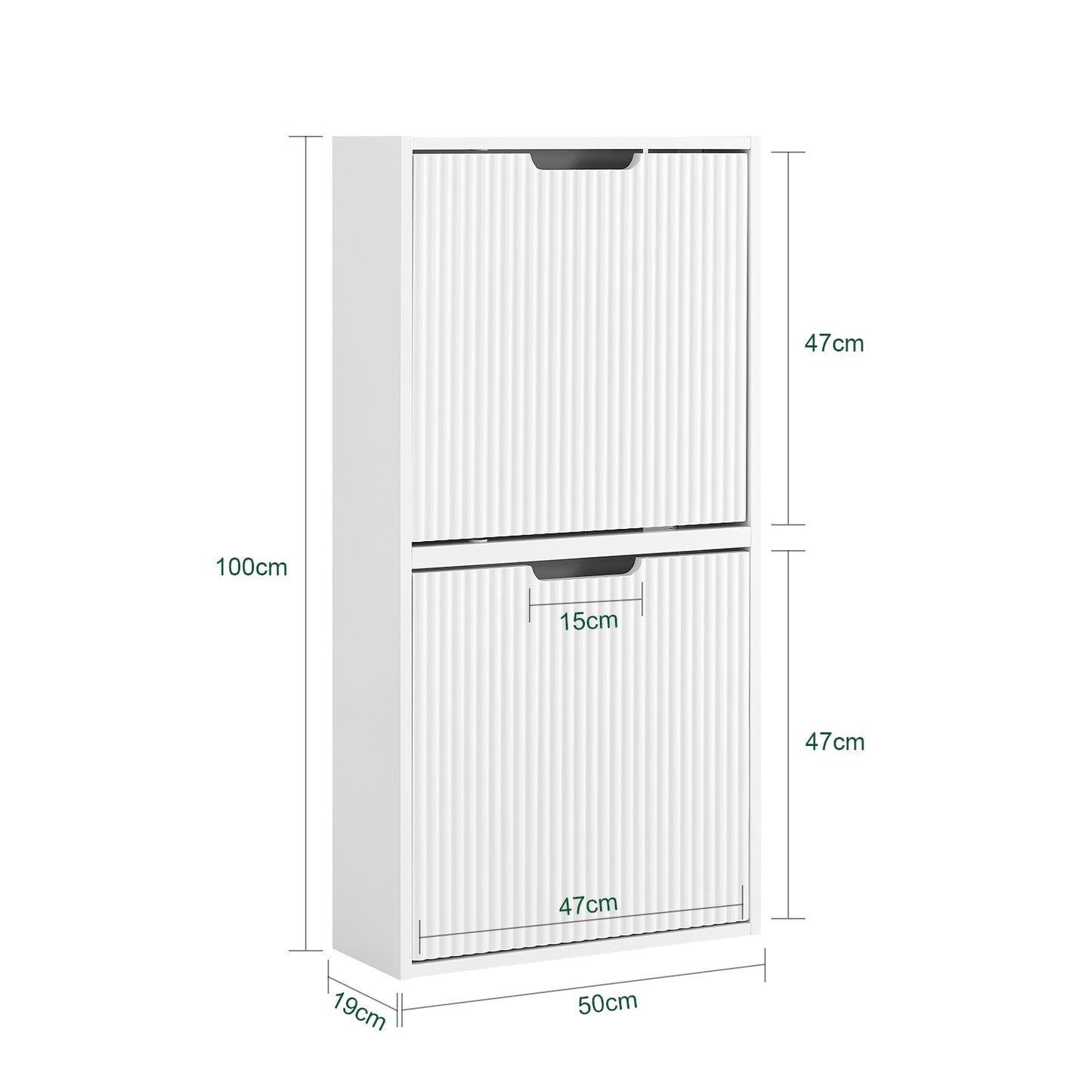 sobuy schoenenkast - 50 × 19 × 100 cm - wit – ultradun & flexibel te monteren