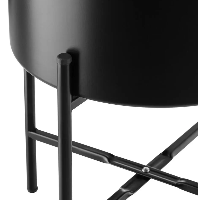 tectake Plantenstandaard Mine – Set van 2 – Gepoedercoat Staal – Zwart