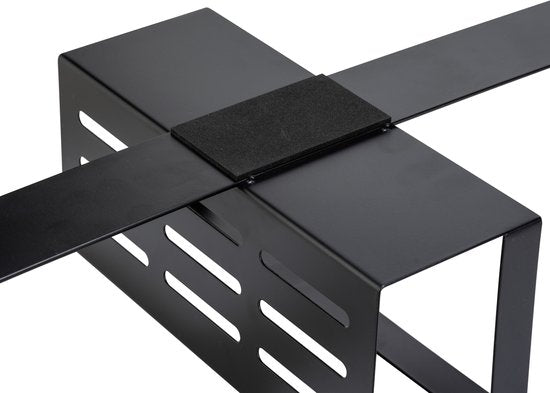 WENKO Doucherek Bribano Duo 2-laags RVS mat zwart 23x71cm - Doucherek zonder boren - Doucherek hangend - Douchemand - Douchecaddy ophangbaar