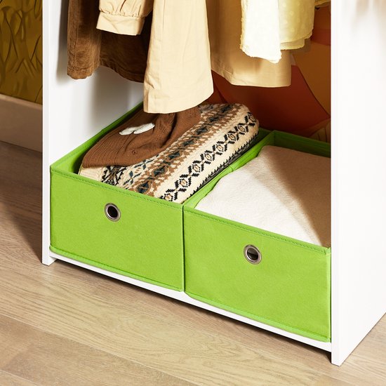 SoBuy KMB109-W Kinderkledingrek - Wit Houtcomposiet met Opbergruimte