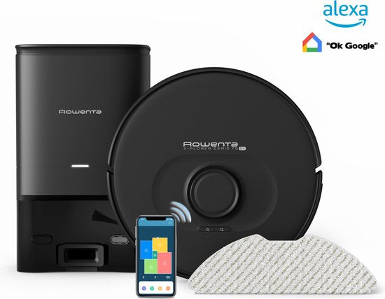 Rowenta X-Plorer Serie 75S+ RR8585 - Robotstofzuiger met dweilfunctie - Automatisch leegstation - Zwart