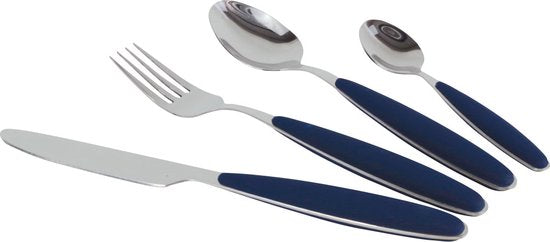 Gimex Bestek - Marineblauw - Soft Touch heft - 16-Delig
