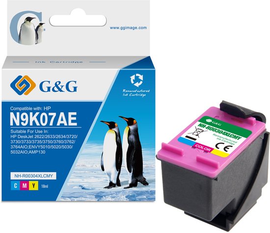 G&G 304 XL Inktcartridge Geschikt voor HP 304 304XL -Kleur - Hoge Capaciteit