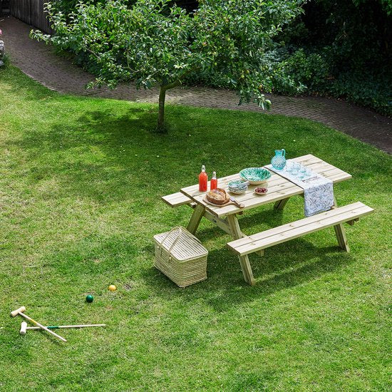 AXI Julie Picknicktafel van hout Klassiek 177 x 154 cm - Naturel