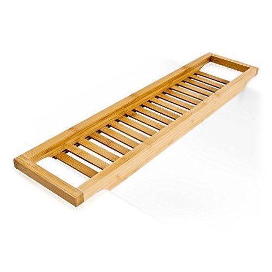 Excellent Houseware Badrek van bamboe hout - 64 x 15 cm - voor spullen - badplank - bruin