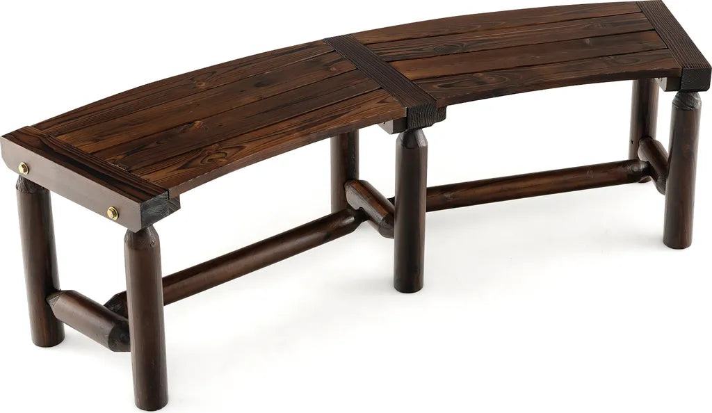 Coast Tuinbank 2-3 Persoons - Gebogen - Hout - Weerbestendig - Verstevigd - 139 x 36 x 41 cm - Bruin