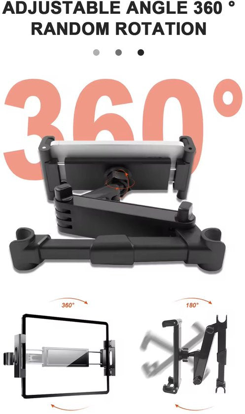 Garpex® Luxe Tablet Houder Auto - Hoofdsteun - 360 Graden Draaibaar - Geschikt voor Tablet, Telefoon en meer