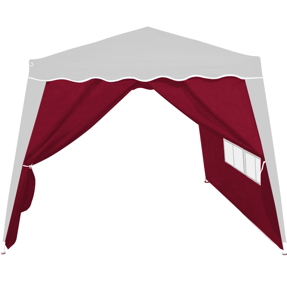 2x Zijgevel Vouwpaviljoen - Capri rood - 3x3m