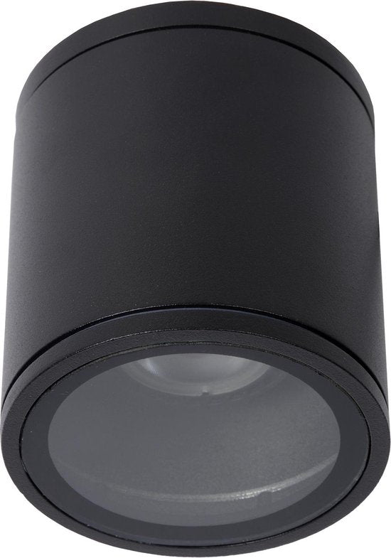 Lucide AVEN - Plafondspot (Plafondlamp) Badkamer - Ø 9 cm - 1xGU10 - IP65 - Zwart