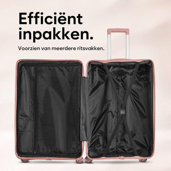 SC Travelin' Charm - 28-inch Grote Reiskoffer - Cijferslot - 75 x 51 x 31 cm - 98L - Lichtgewicht, Waterdicht & Duurzaam - Roze