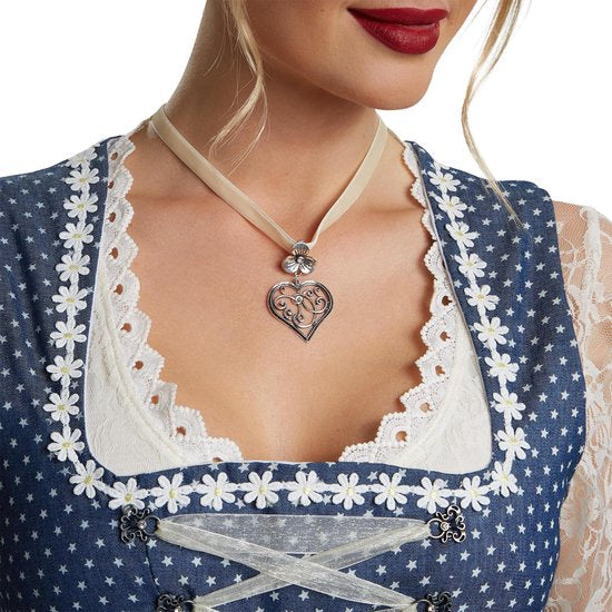Dressforfun Midi-Dirndl Kleinwalsertal model 2 M - verkleedkleding kostuum halloween verkleden feestkleding carnavalskleding carnaval feestkledij partykleding - 304641
