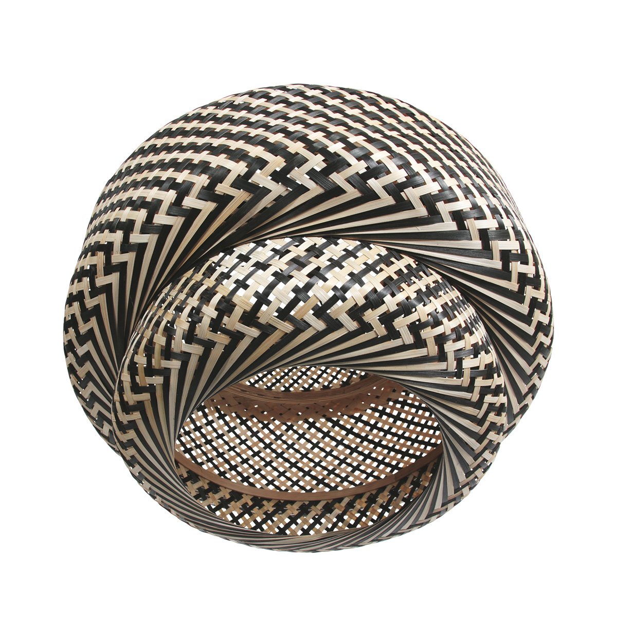 AN Lampenkap Bamboe 53 × 40 cm – Crème/Zwart