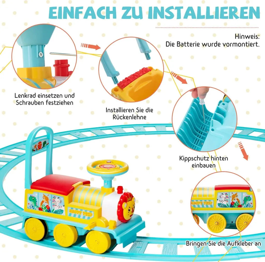 Coast 6V Electric Children's Train om op te staan. met 16 stukjes rails voor kinderen vanaf 3 jaar