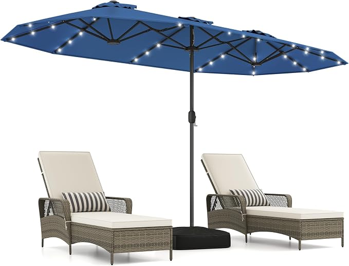 Coast Dubbele Parasol met Ledverlichting - 400 x 200 cm - UPF 50+