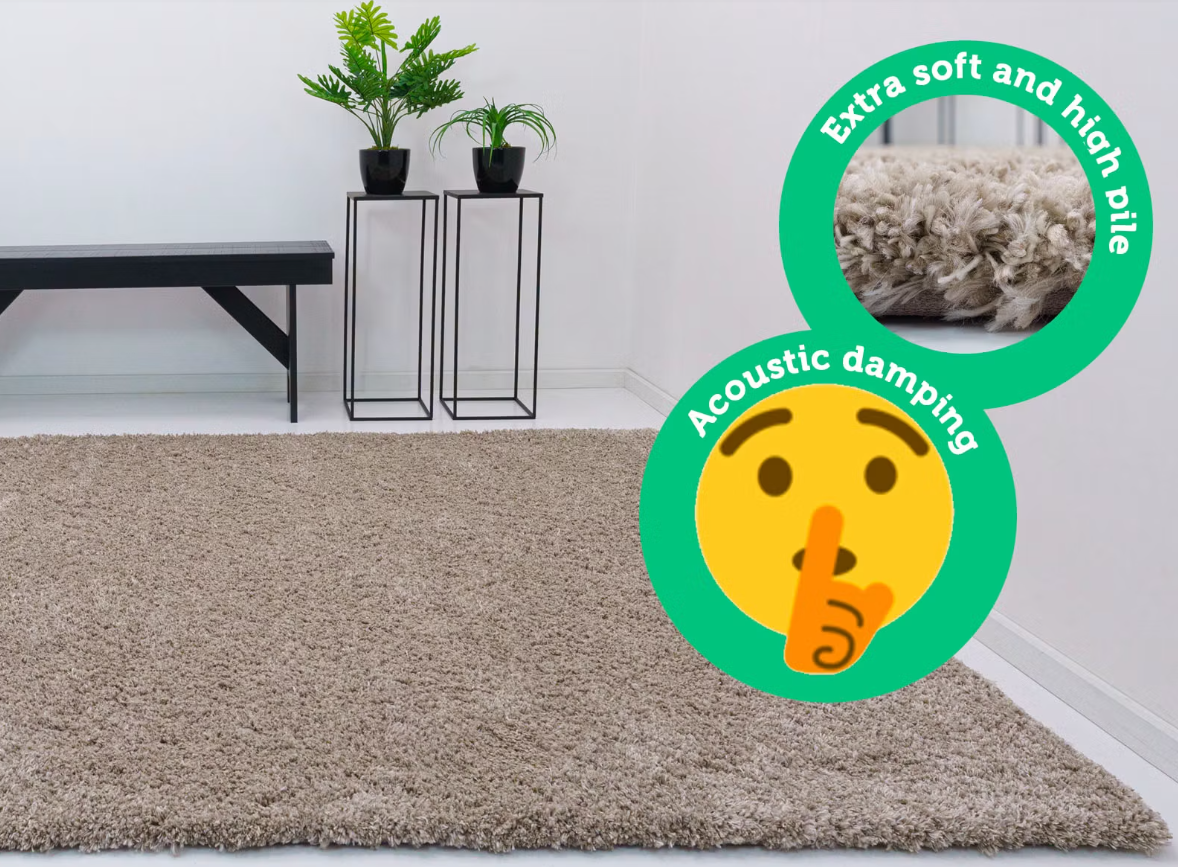 Flair Minerals Wolmix Vloerkleed Natural 180x180 – Handgemaakt en Duurzaam