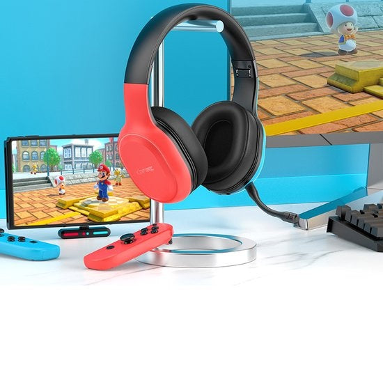Kofire UT-01 2.4GHz Draadloze Gaming Headset - Bluetooth Over-ear koptelefoon met microfoon - Multi platform - Rood blauw