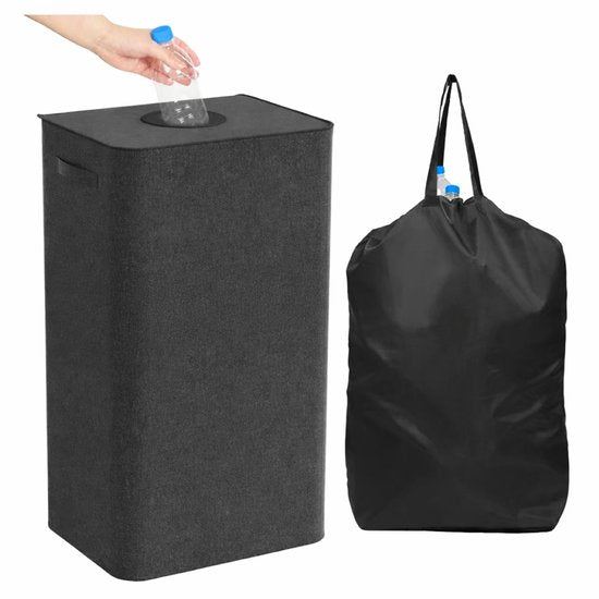 Ceruzo Statiegeld Container – 100L – Met Uitneembare Lege Flessentas – Opvouwbaar – Zwart