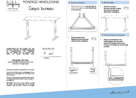 Schaffenburg Easyo Zit-sta-bureau Multikleur (Ongemonteerd) - 60 x 120 x 119 cm