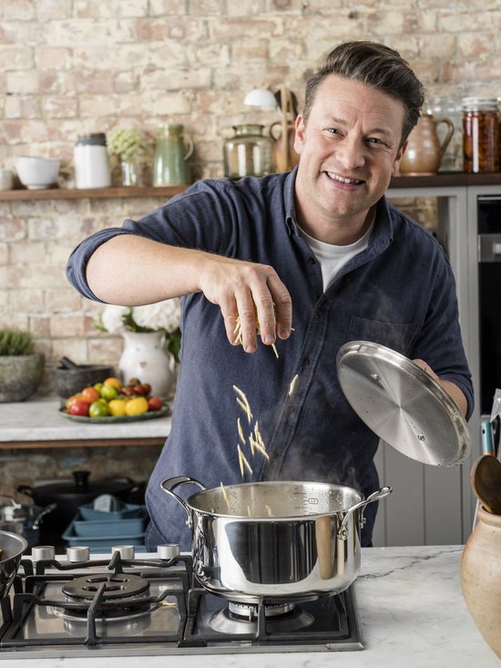 Jamie Oliver by Tefal Cook's Classic - Pannenset - 4-delig - Met Deksel - Inductie - RVS - Geschikt voor alle warmtebronnen