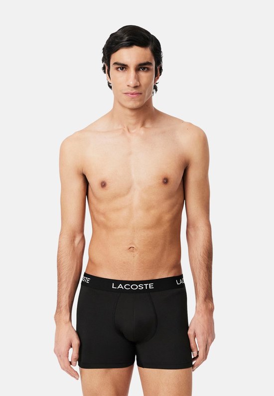Lacoste 3-Pack Microfiber Boxershorts Trunk Heren - Zwart - maat M