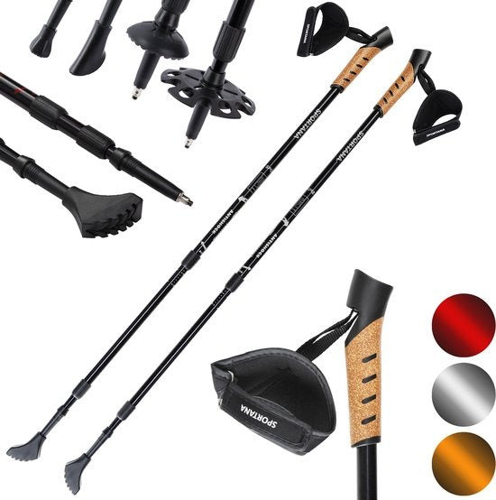 Nordic Walking Stokken – Telescopisch 2 Paar – Rood