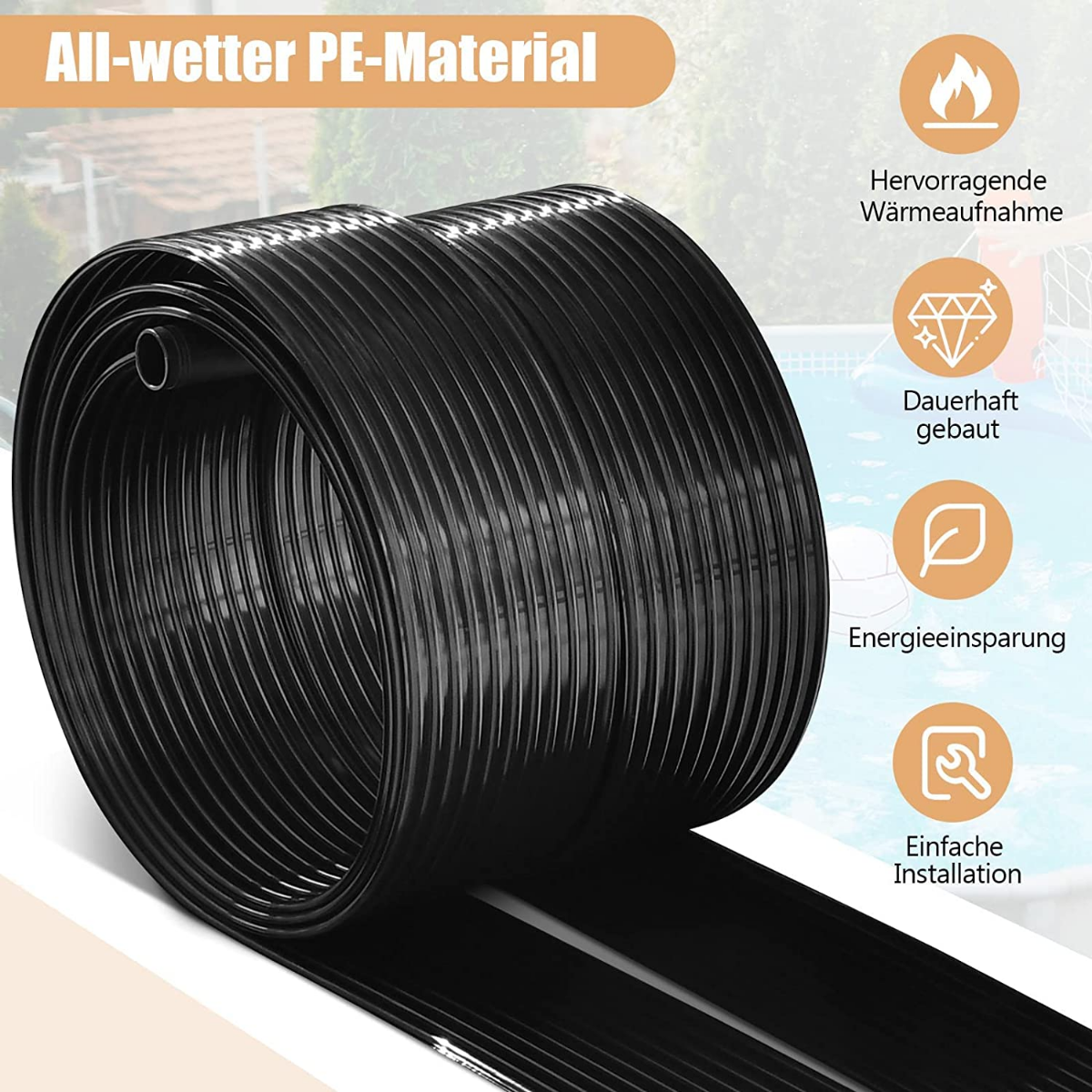 Coast zwembadverwarming 600 x 75 cm zonnecollectorpanelen voor 25800 L ondergrondse en boven de grondbaden