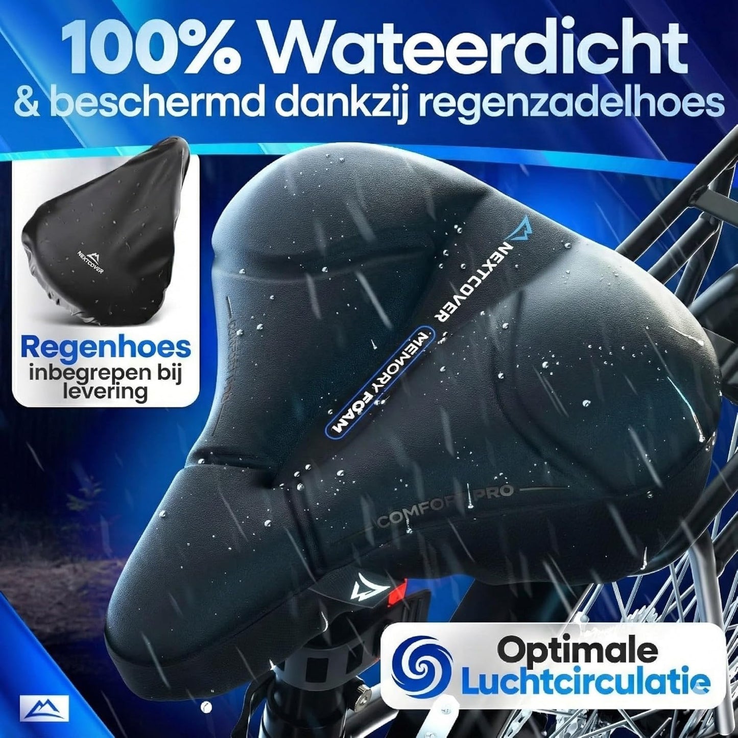 Nextcover CoverPro Zadelhoes - Memory Foam 4.0 - Ergonomisch - Cityfiets