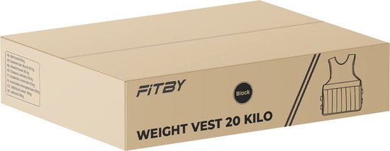 Fitby Verstelbaar Gewichtsvest 20KG - Weighted Vest - Gewichtsvesten - Gewichten - Krachtraining & Crossfit - Cardio - Geschikt vanaf maat L- Zwart