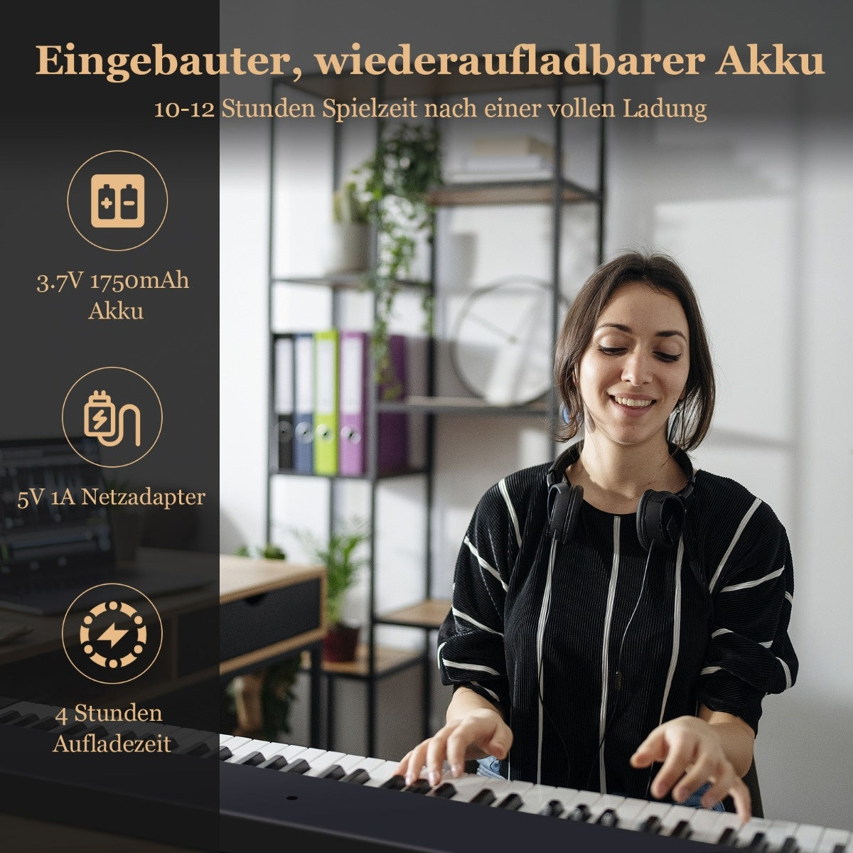 Coast opvouwbare e-keyboard opvouwbaar met 88 verlichte toetsen digitaal toetsenbord digitaal toetsenbord zwart
