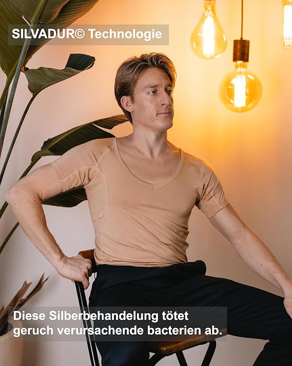 Fibershirts Anti-Zweet Ondershirt Heren – Maat M – Met ArmPads Pro & SILVADUR