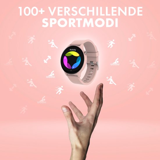 Denver Smartwatch SWC338 - Volledige Belfunctie, Hartslag, Bloeddruk, Saturatie, Slaapmonitor, Multisport - Android & iOS - Roze