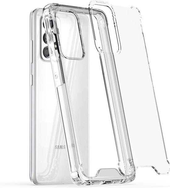 Podec Hoesje geschikt voor Samsung Galaxy A52 Doorzichtig Telefoonhoesje - Anti-Shock Case Cover met 1x Screenprotector