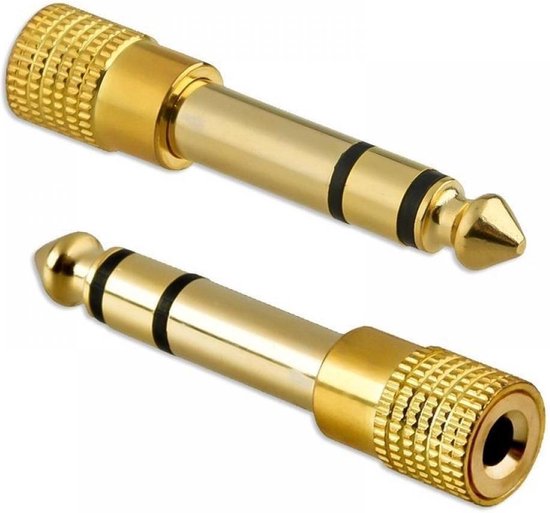 Techvavo® Set van 2 - Jack Adapters - Audio Adapter - 6.3mm Jack naar 3.5mm Jack - Piano - Gitaar - Versterker