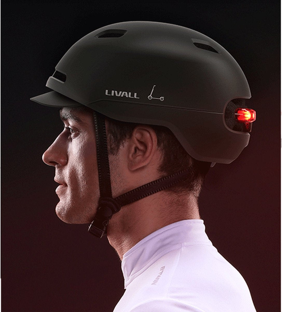 Livall - Helm - C21 Smart Bicycle - Groot 57-61 cm - Geschikt voor Speed Pedelec & Bromfiets - SOS-functie - Remlicht - Zwart