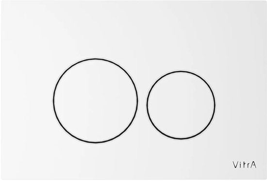 VitrA - Compleet Bidet WC-Set voorwandinstallatie - VitrA Integra Round randloos bidet toilet en zitting + VitrA V-Fix Prime Inbouwreservoir + VitrA Origin bedieningsplaat wit