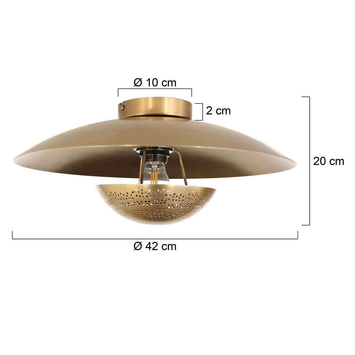 Anne Lighting plafonniere Brassi - brons - metaal - 42 cm - E27 fitting - 3681BR