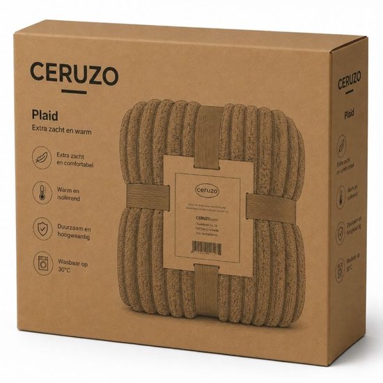 Ceruzo Fleece Deken 150x200 cm – Denim Blauw –Zachte Plaid -Woondeken