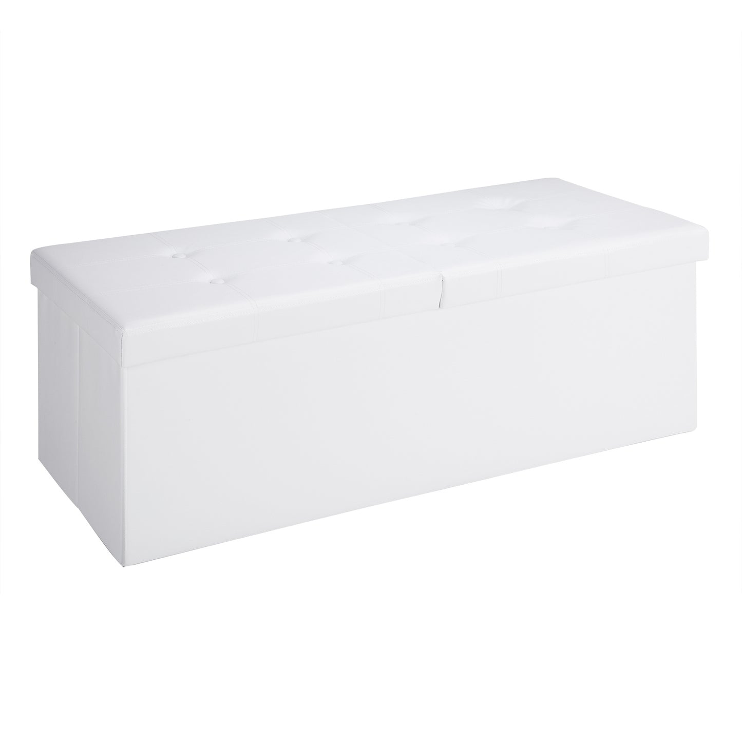 Casaria Zitbank met Opbergruimte - 115x40x40cm 130L Kunstleer – Wit