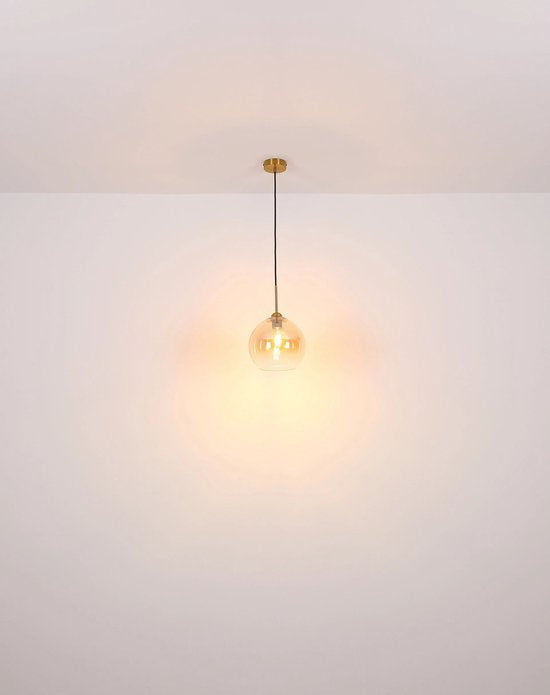 Globo - hanglamp - JAMESSA - amberkleurig - glas - Ø 25cm - E27 - 15788H