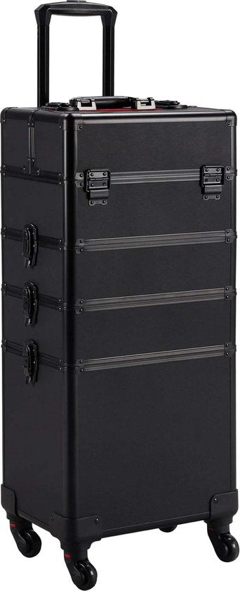 VDD - Cosmetica koffer - Case 4 in 1 - 25 x 25 x 76 cm - Zwart