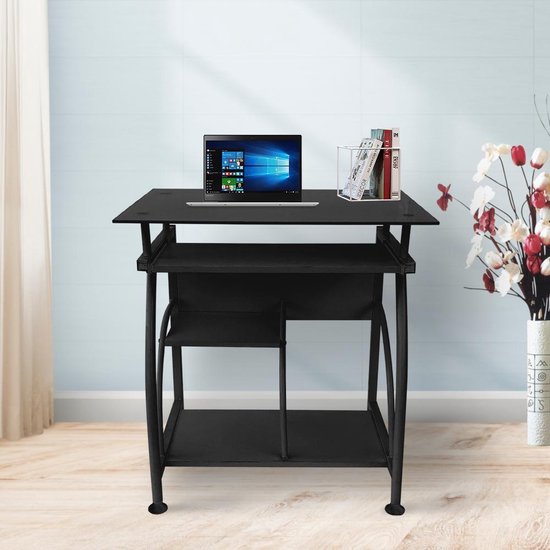 Bureau laptop computertafel - ruimtebesparend - 70 cm x 50 cm - zwart