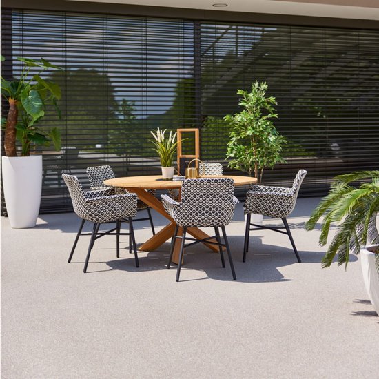 Hartman Athene Dining Tuinstoel - Black White - 58x62x87 cm