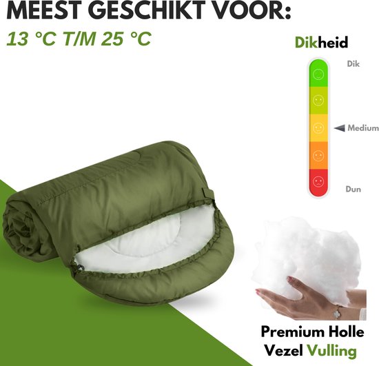 Vertrex Tri-Season Adventure Mummy Slaapzak - Slaapzakken Volwassenen - Kamperen - Groen