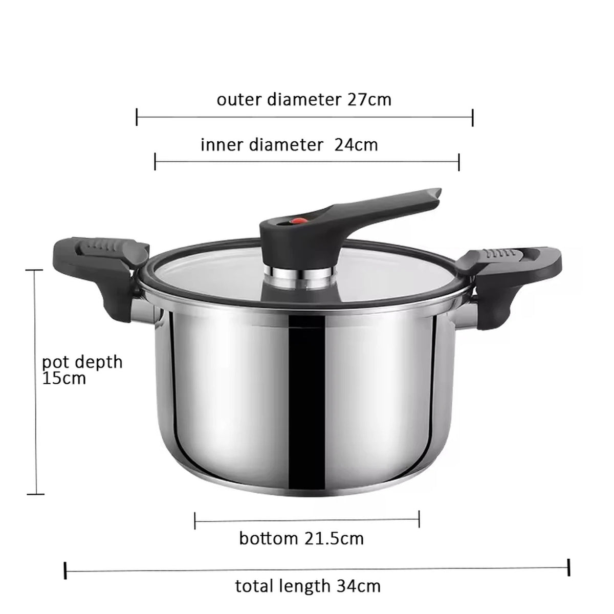 Maxcook Microdruk Soeppan met Deksel - RVS 304 - 24 cm - 6 L