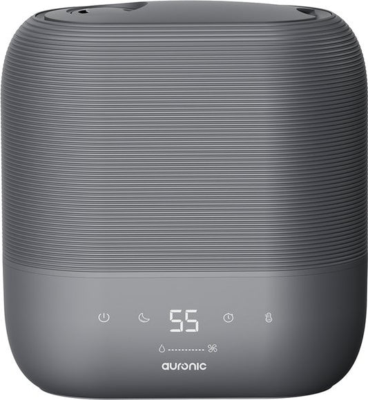 Auronic Luchtbevochtiger - 5L - Geschikt voor Slaapkamer, Babykamer, Kantoor, Woonkamer en Meer - Humidifier - BPA-Vrij - Antraciet