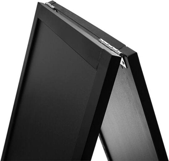 Krijtstoepbord Zwart 55 x 85 cm dennen houten omlijsting - dubbelzijdig reclamebord