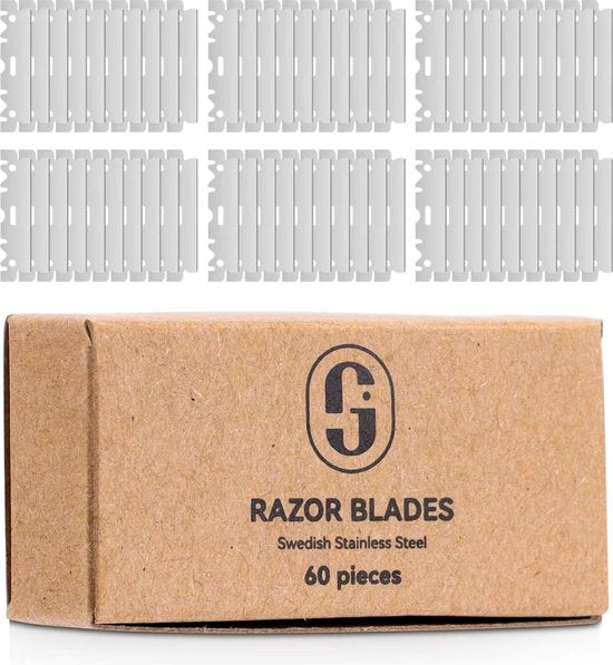 Gandria Scheermesjes - Scheermesjes RVS - Stainless Steel Single Edge - 60 stuks - Shavette mesjes - Vlijmscherp - Duurzaam Scheren