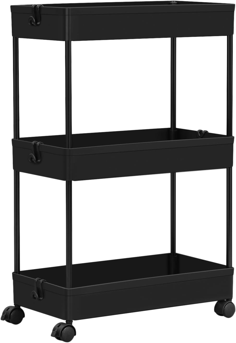 Klihome Opbergwagen 3-Laags - 39 x 20,5 x 58,5 cm - Verrijdbaar - Tot 15 kg